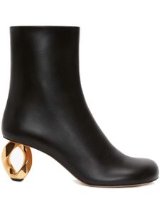 JW Anderson bottines en cuir à talon épais - Noir