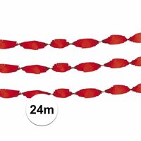 Feestartikelen Rode crepe papier slinger 24 meter.