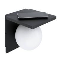 EGLO Ciglie Wandlamp met QI lader - 1 lichts - 18 cm. - E14 - zwart - thumbnail