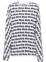 Miu Miu t-shirt en coton à logo imprimé - Blanc