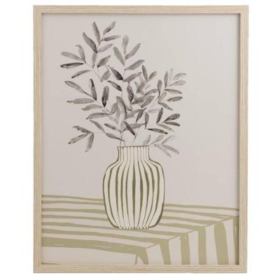 Leen Bakker - Poster Olive - 40x50 Cm - MDF/Glas - Beige#Wit#Crème