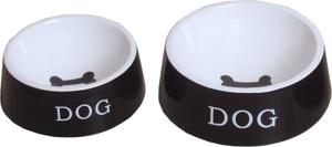 Hondeneetbak steen zwart/wit 16 cm - Gebr de boon