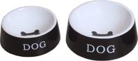 Hondeneetbak steen zwart/wit 16 cm - Gebr de boon