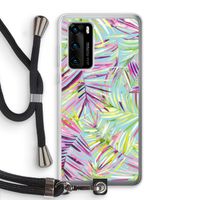 Tropical Palms Blue: Huawei P40 Transparant Hoesje met koord