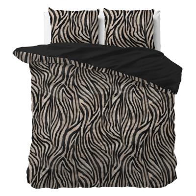 Dekbedovertrek Zebra Icon - Tweepersoons (200x200 cm) - Zwart Microvezel - Dessin: Strepen - Sleeptime Essentials - Dekbed-Discounter.nl