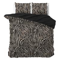 Dekbedovertrek Zebra Icon - Tweepersoons (200x200 cm) - Zwart Microvezel - Dessin: Strepen - Sleeptime Essentials - Dekbed-Discounter.nl