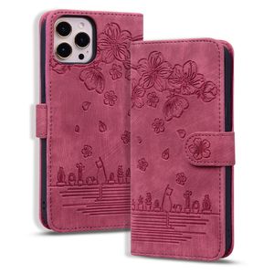 iPhone 11 Pro hoesje - Bookcase - Koord - Pasjeshouder - Portemonnee - Camerabescherming - Bloemenpatroon - Kunstleer - Bordeaux Rood