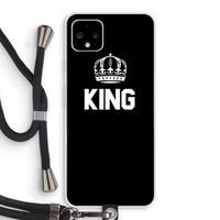 King zwart: Pixel 4 XL Transparant Hoesje met koord