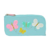 Schoolpennenzak Moos Butterflies Licht Blauw 23 x 11 x 1 cm