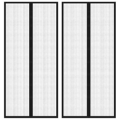 VidaXL Insectendeurgordijnen 2 st magnetisch 210x90 cm zwart