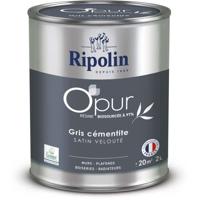 O'PUR verf voor muren, houtwerk & radiatoren - RIPOLIN - 472185 - Cementietgrijs - Fluweel satijn - 2 L