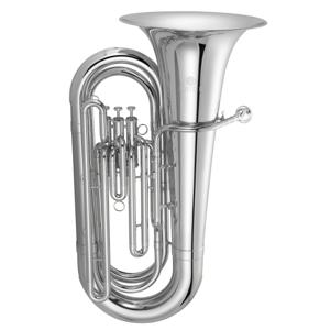 Jupiter JTU730S Bb tuba (4/4 formaat, 3 ventielen, verzilverd)