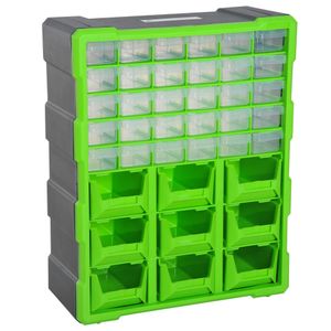 sorteerbox 39 vakken magazijn voor kleine onderdelen onderdelendoos bewaardoos groen | Aosom Netherlands