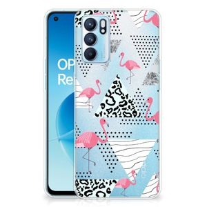 OPPO Reno 6 5G TPU Hoesje Flamingo Triangle