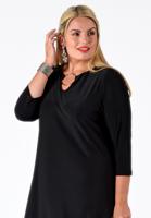 Yoek Jurk met ring | Zwart | Maat Plus