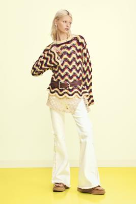 Uitgefranste flare spijkerbroek - WHITE - 34