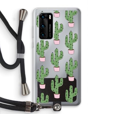 Cactus Lover: Huawei P40 Transparant Hoesje met koord