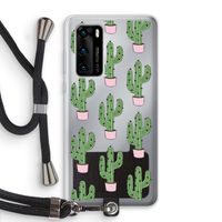 Cactus Lover: Huawei P40 Transparant Hoesje met koord