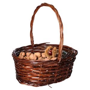 CM Bruiloft strooimandje - voor rozenblaadjes - bruin - riet - 35 x 27 x 13 cm - rieten mand