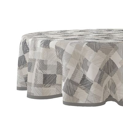Tafelzeil rond blockies grijs 160cm