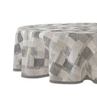 Tafelzeil rond blockies grijs 160cm