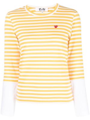 Comme Des Garçons Play t-shirt rayé à manches longues - Jaune