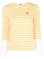 Comme Des Garçons Play t-shirt rayé à manches longues - Jaune