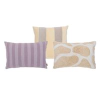 by fonQ Sierkussen Set van 3 - Linen Stripe - Stripe - Flora - thumbnail