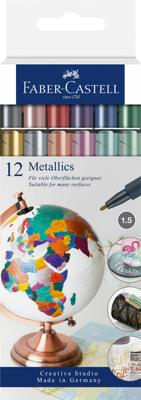 Faber Castell Marker Metallic - 12 stuks in etui