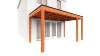 Trendhout Aanbouwveranda Modena 470x300 cm - model rechts- Plat dak- Hout- Trendhout