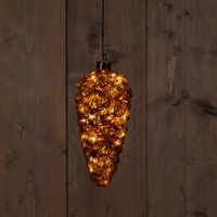 Glass Pinecone Antique Gold 20X9Cm 15Led Classic Warm / - Anna's Collection