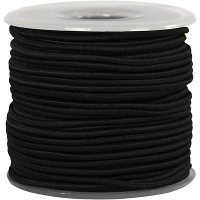 Creativ Company Elastiek dikte 2mm zwart, 25m