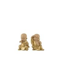 J-Line figuur Monnik - polyresin - goud - 2 stuks J-Line figuur Monnik - polyresin - goud - 2 stuks