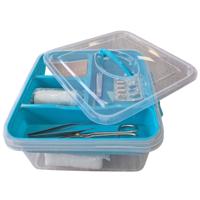 EHBO opbergdoos/medicijnkistje - 5L - blauw - opbergbox met vakken - pleisters/verband