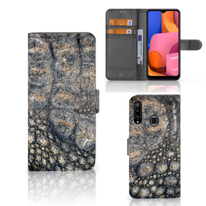 Samsung Galaxy A20s Telefoonhoesje met Pasjes Krokodillenprint