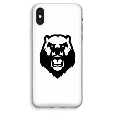 Angry Bear (white): iPhone XS Max Transparant Hoesje