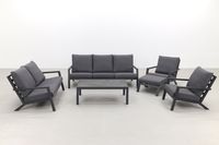 Atlanta stoel-bank loungeset 6-delig - Antraciet