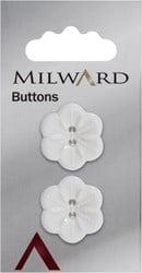 Milward Knoop Witte Bloem 22mm (2 stuks)