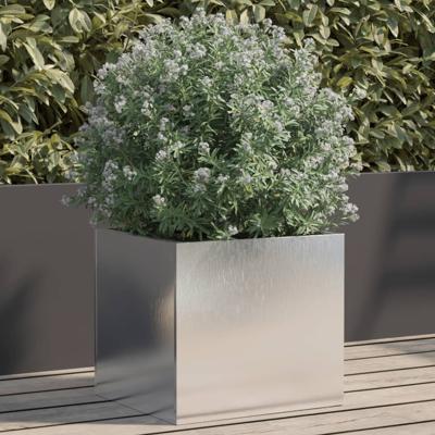 VidaXL Plantenbak 32x30x29 cm roestvrij staal zilverkleurig