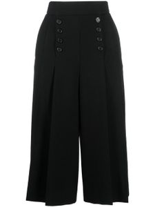 Saint Laurent pantalon court plissé en laine - Noir