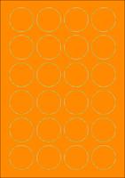 Oranje A4 etiketten 40 mm rond 100 vel Sorex