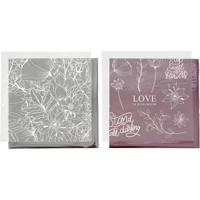 Vivi Gade Deco folie en transfer vel, bloemen, vel 15x15 cm, roze, zilver, 4 vel/ 1 doos