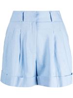 DKNY pleat-detail cotton shorts - Bleu - thumbnail