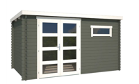 Blokhut Timian 380x230 Green Grey-Wit - Outdoor life