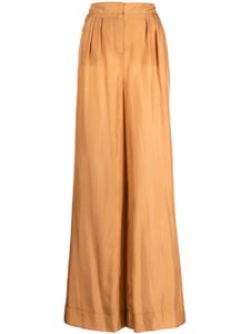 Alberta Ferretti pantalon palazzo en soie - Marron