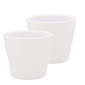 DK Design bloempot/plantenpot - 2x - Vinci - wit mat - voor kamerplant - D10 x H12 cm - Plantenpotten