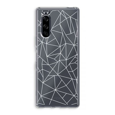 Geometrische lijnen wit: Sony Xperia 5 Transparant Hoesje