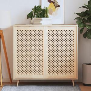 VidaXL Kastdeuren met latwerk 2 st 59,5x99 cm massief grenenhout