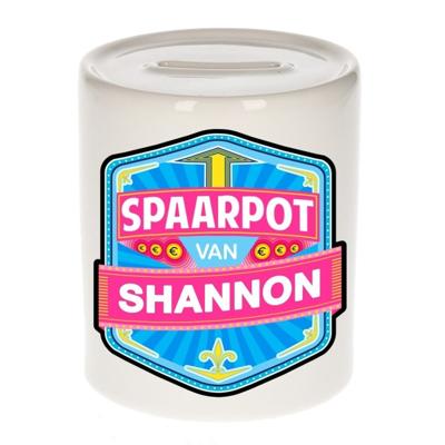 Kinder spaarpot met naam - Shannon - keramiek - met dop - wit - Sparen - Spaargeld van Shannon Kinder spaarpot met naam - Shannon - keramiek - met dop - wit - Sparen - Spaargeld van Shannon