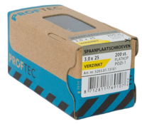 Proftec Spaanplaatschroef Vz Pk PZ1 3.0X25 | 200 stuks - 5203.01.13101